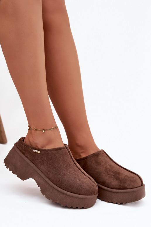 Sněhule  s platformou hnědá Yrenna