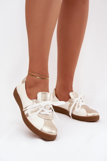  boty  Typu Barefoot Zazoo N1341 Bílá-zlaté barvy 2