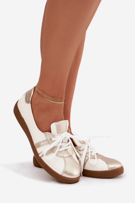  boty  Typu Barefoot Zazoo N1341 Bílá-zlaté barvy