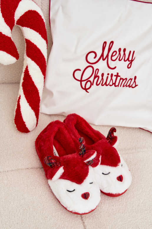 Pantofle Vánoce     červené Orsella