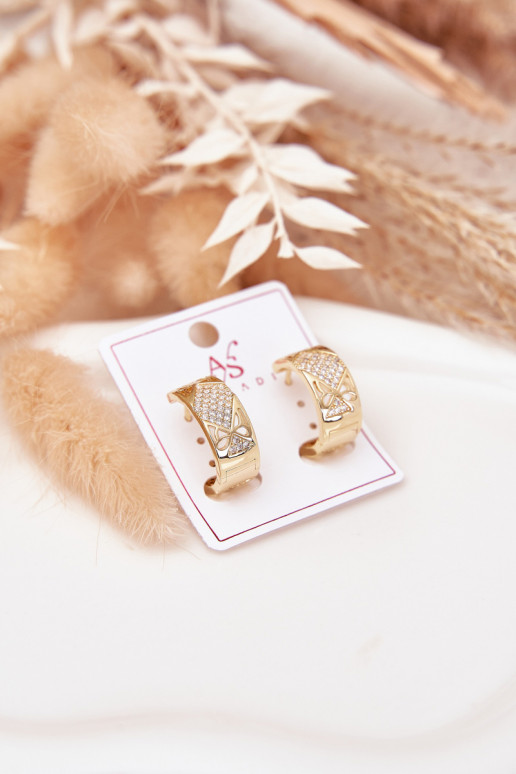 se stylovými detailyi  Stal Chirurgiczna s třpytivými očky zlaté barvy