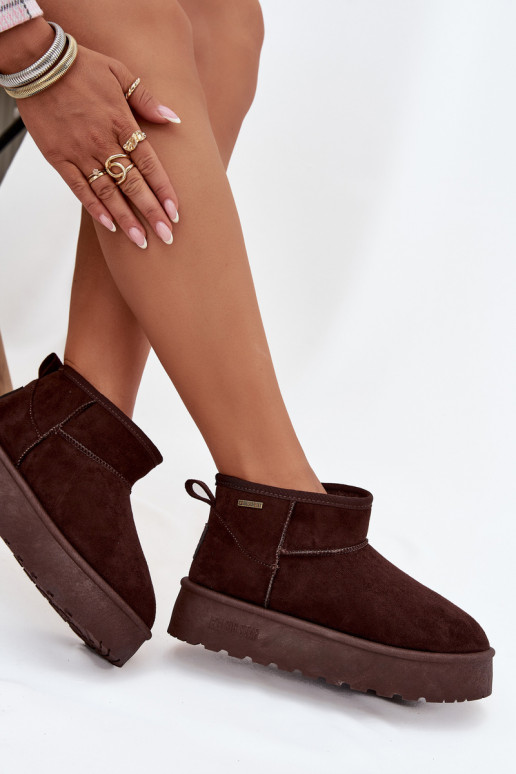  Sněhule s platformou Big Star OO274A101 Czekoladowe