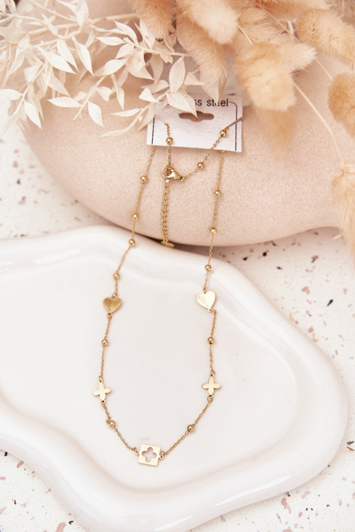 šperky na krk  Stal Nierdzewna zlaté barvy