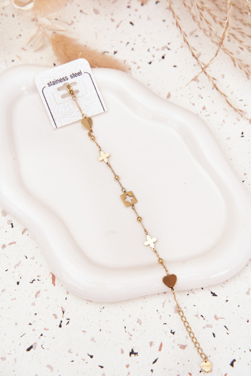 Náramek z nerezové oceli  zlaté barvy