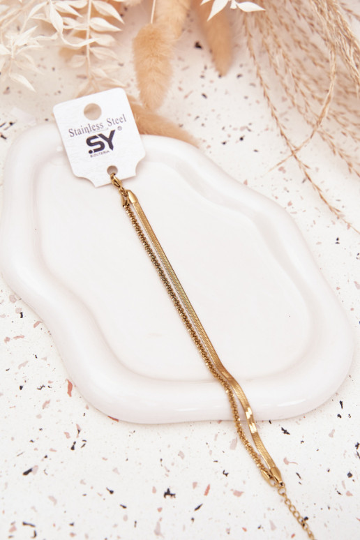 Náramek  z nerezové oceli zlaté barvy