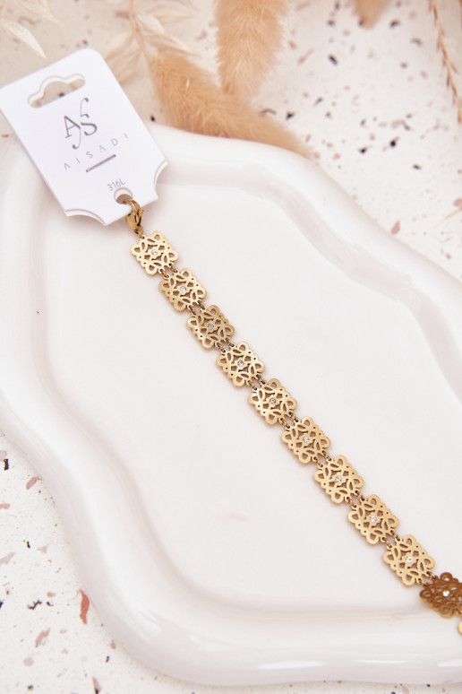  Náramek  s třpytivými očky Stal Chirurgiczna zlaté barvy