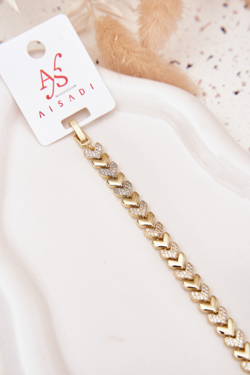 Náramek   s třpytivými očky zlaté barvy