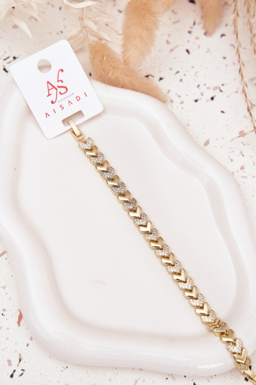 Náramek   s třpytivými očky zlaté barvy