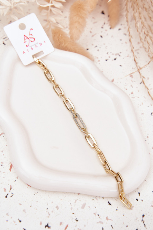 Náramek  s řetízky z nerezové oceli zlaté barvy