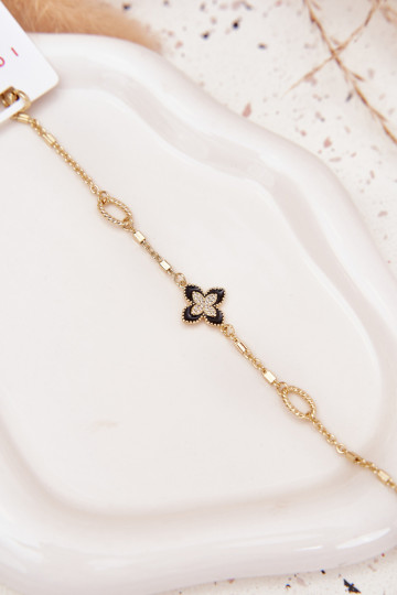 Náramek Z Koniczynką Stal Chirurgiczna zlaté barvy 2