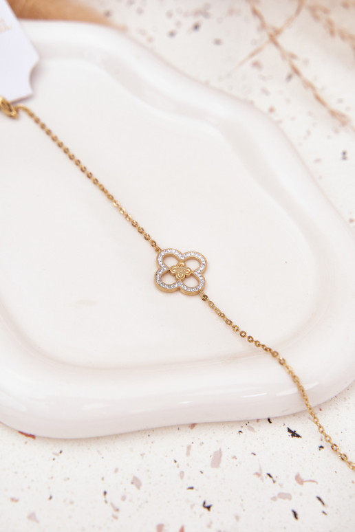 Náramek  z nerezové oceli zlaté barvy