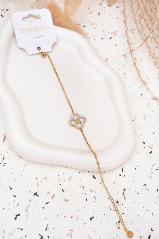 Náramek  z nerezové oceli zlaté barvy