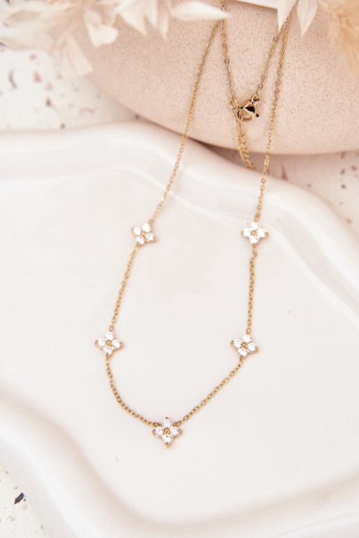 šperky na krk Dámské Z s květinovými motivyuszkami Stal Chirurgiczna zlaté barvy