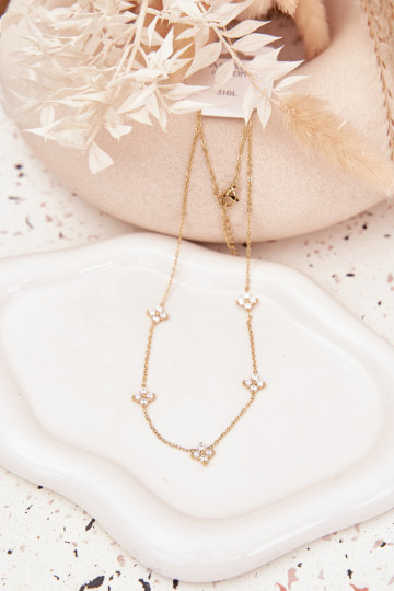 šperky na krk Dámské Z s květinovými motivyuszkami Stal Chirurgiczna zlaté barvy 2