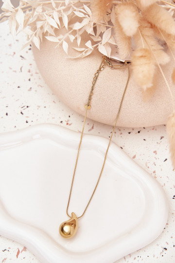 šperky na krk Na Żmijce  Łezka zlaté barvy 2