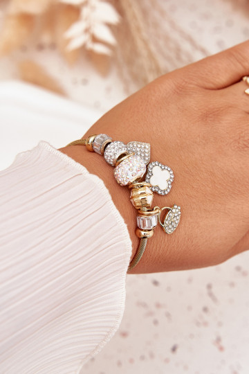 Náramek z Zawieszkami Charms zlaté barvy