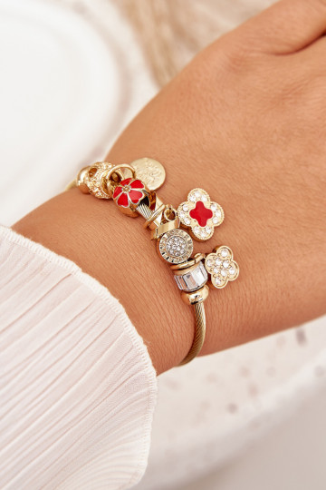 Náramek z Zawieszkami Charms zlaté barvy