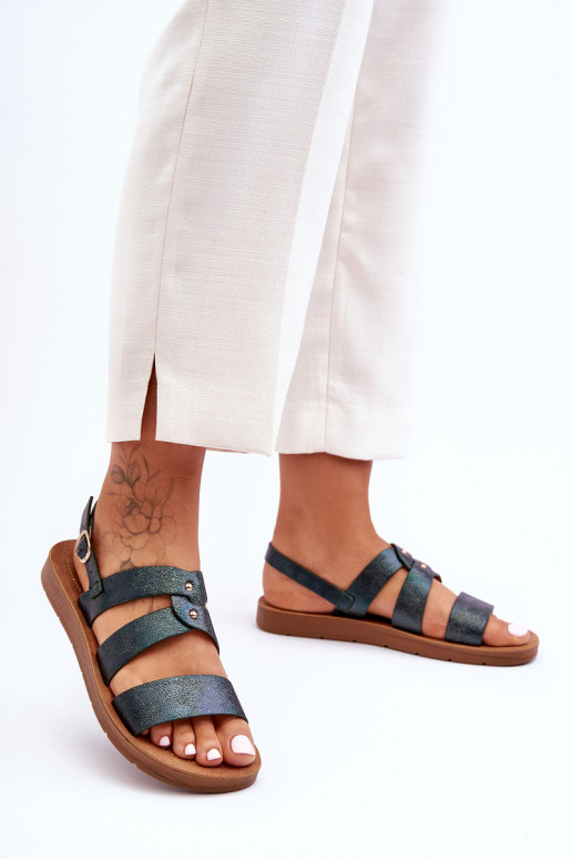 se třpytkami Dámské sandály khaki Catalia