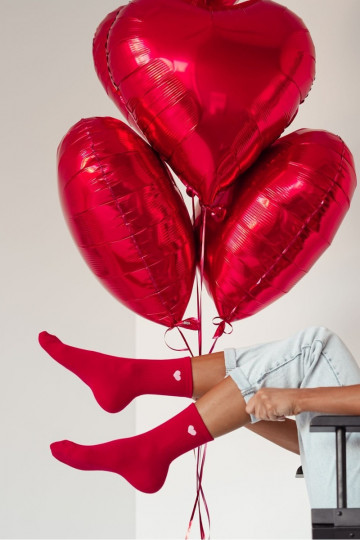 Ponožky  Drobne Serduszko červené