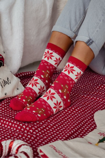 Ponožky  Vánoce Pierniki červené