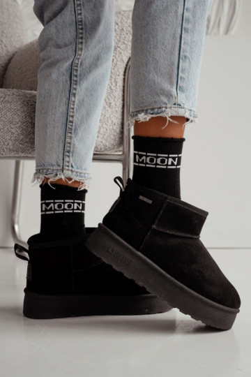 Ponožky  Półfrotte UNIQUE bez otevírání MOON Černé