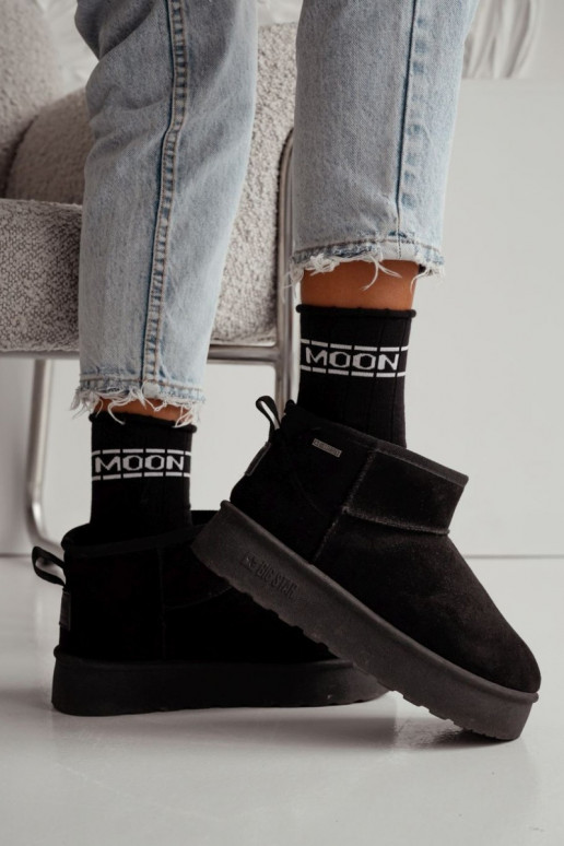 Ponožky  Półfrotte UNIQUE bez otevírání MOON Černé