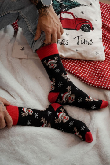 Pánské ponožky Vánoce Uśmiechnięte y Černé