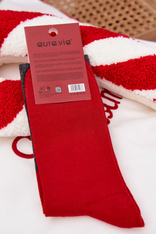 Skarpety  Vánoce s nápisem I Śmiejącym Się Santa Clausem šedá