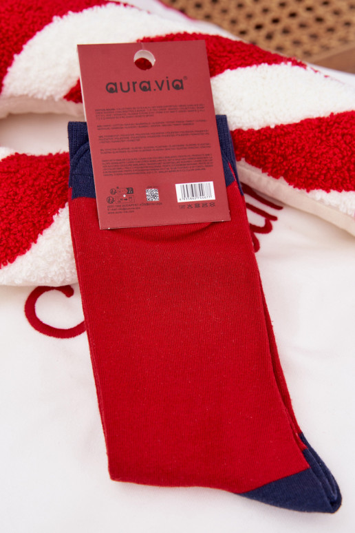 Skarpety  Vánoce Santa ClausOkularach červená-tmavě modrá