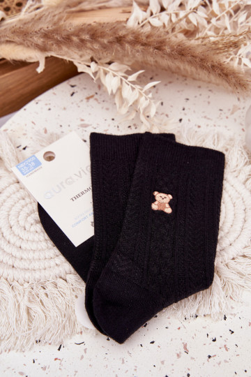 teplý Ponožky   Medvídci Černé 2
