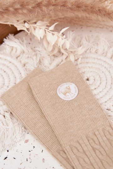 Długie Wełniane Ponožky  béžové