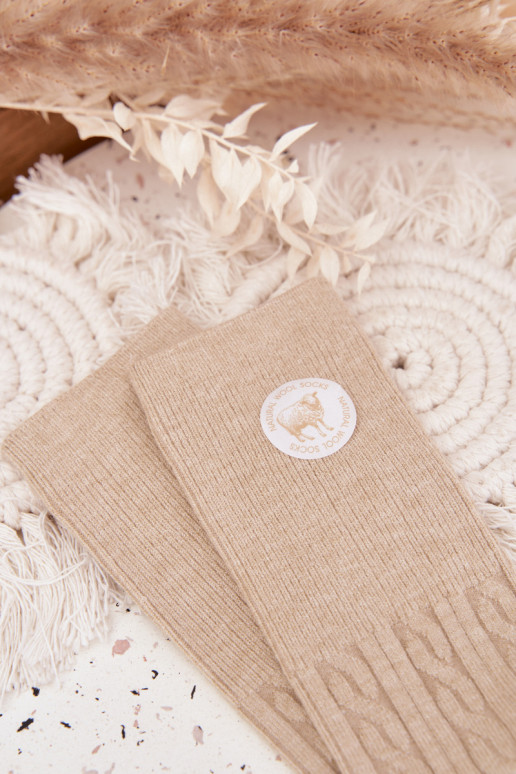 Długie Wełniane Ponožky  béžové