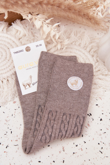 Długie Wełniane Ponožky  šedá 2