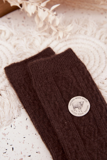 Ponožky  Wełniane Czekoladowe