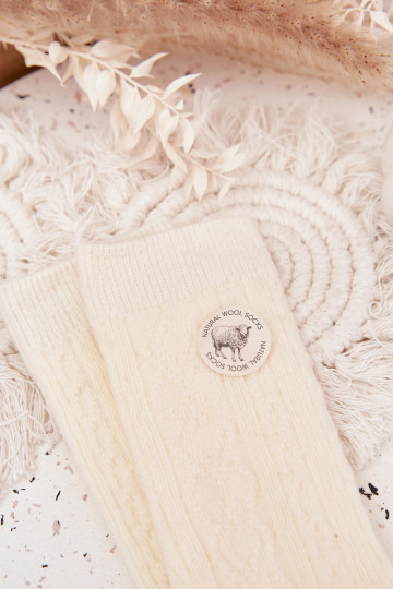 Ponožky  Wełniane slonová kost