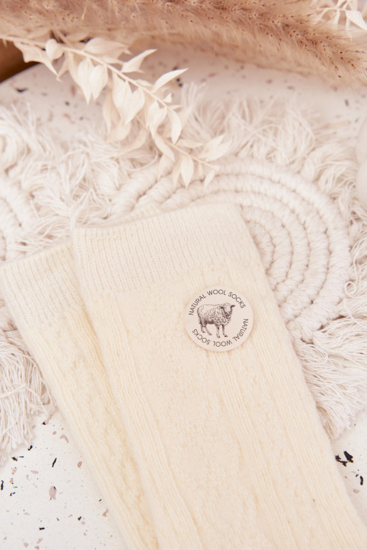 Ponožky  Wełniane slonová kost