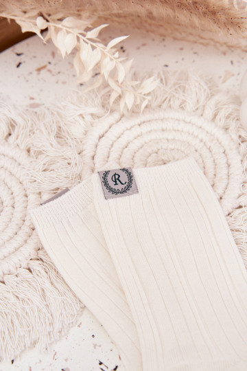 Bavlněné ponožky s pruhy  slonová kost