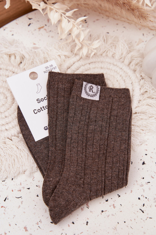 Bavlněné ponožky s pruhy  šedá