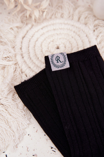 Bavlněné ponožky s pruhy  Černé