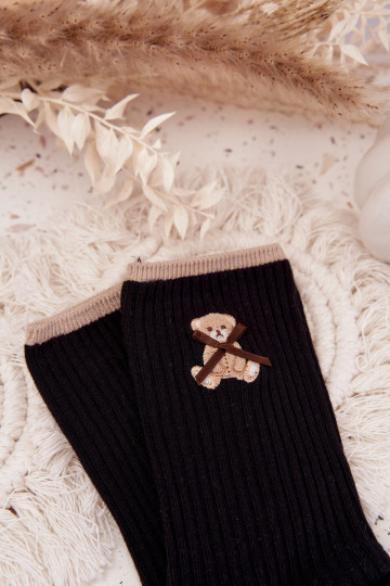 Bavlněné ponožky s pruhy  Černé