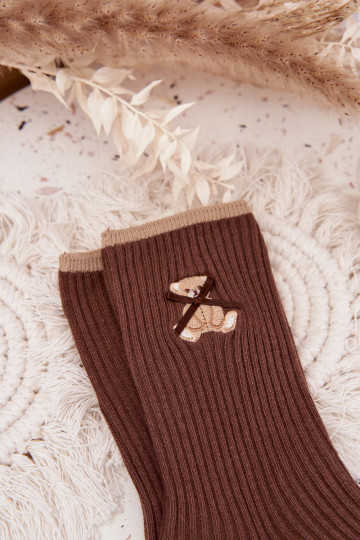 Bavlněné ponožky s pruhy  Czekoladowe