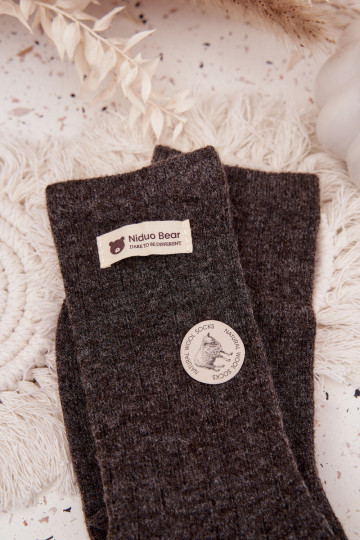 teplý Wełniane Ponožky  Z Naszywką tmavě hnědá