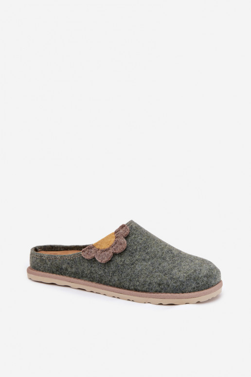 Pantofle  s květinami Inblu CS000043 zelené