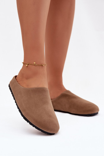 Pantofle  Z z eko semišeu khaki Kalvess 2