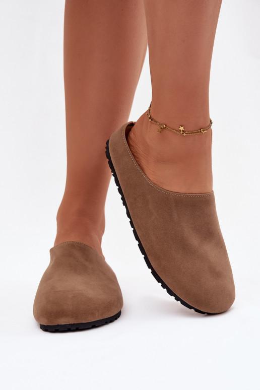 Pantofle  Z z eko semišeu khaki Kalvess