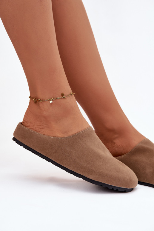 Pantofle  Z z eko semišeu khaki Kalvess