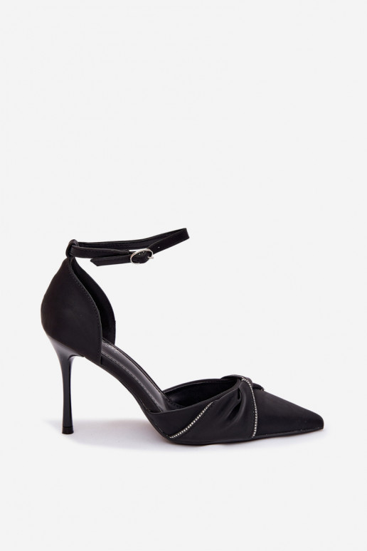 Boty na vysokém podpatku s třpytivými očky Černé Katlina