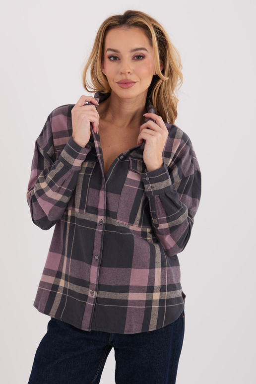 Košile šedorůžová