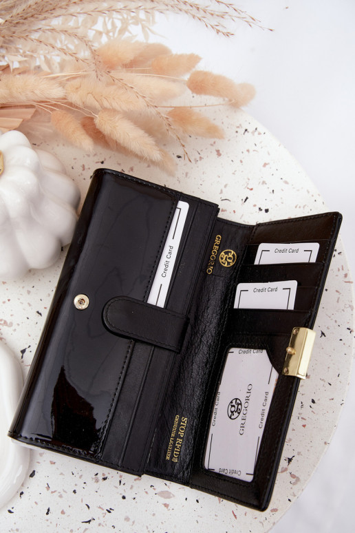 lakované Dámská kabelka Z Drobinkami Černé Selavie