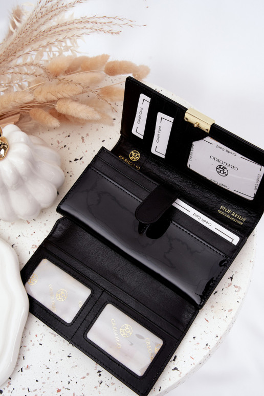 lakované Dámská kabelka Z Drobinkami Černé Selavie